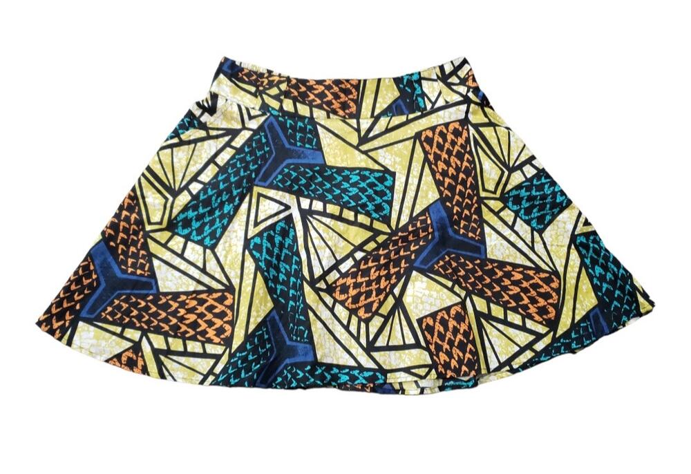 Anthropologie Staring at Stars Abstract Design Elastic Waist Pockets Mini Skirt